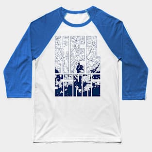 Helsinki, Finland City Map Typography - Coastal Baseball T-Shirt